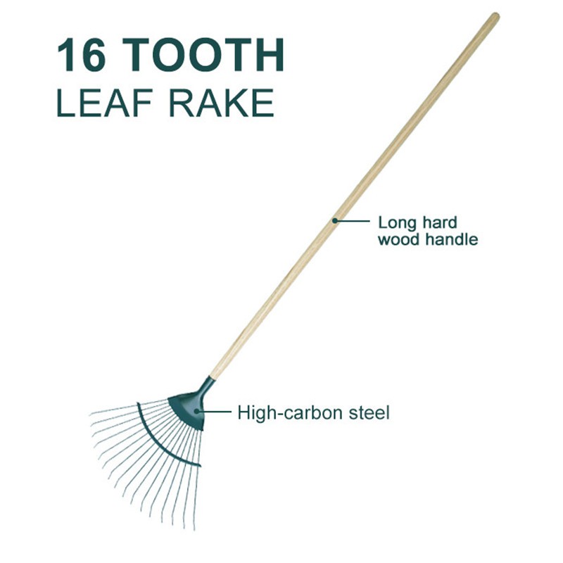 16 tooth Steel Tine Leaf Rake